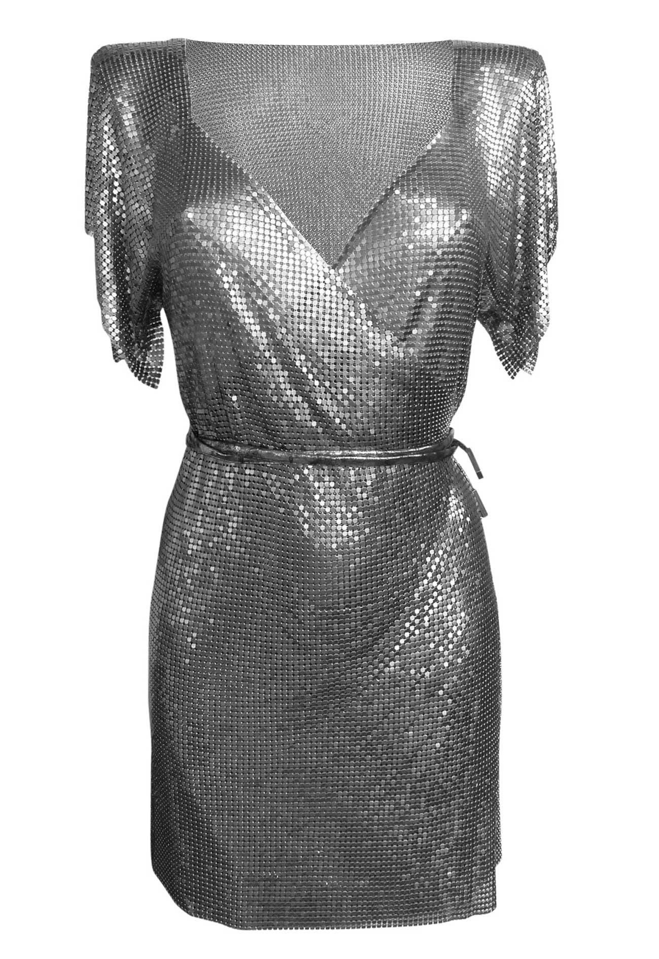 Handmade gunmetal wrap dress, bold and elegant style for standout occasions